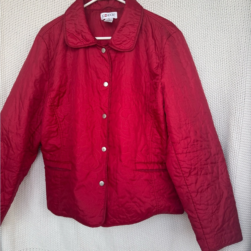 Chic Red Quilted Puffer Jacket - image 3